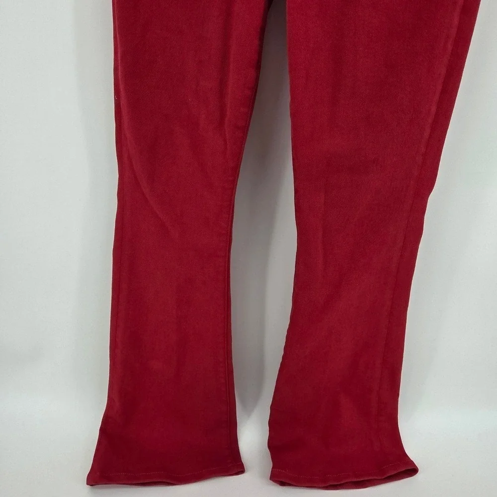 Mother High Waisted Weekender Skimp Second Chance Flare Jeans Haute Red Women 24